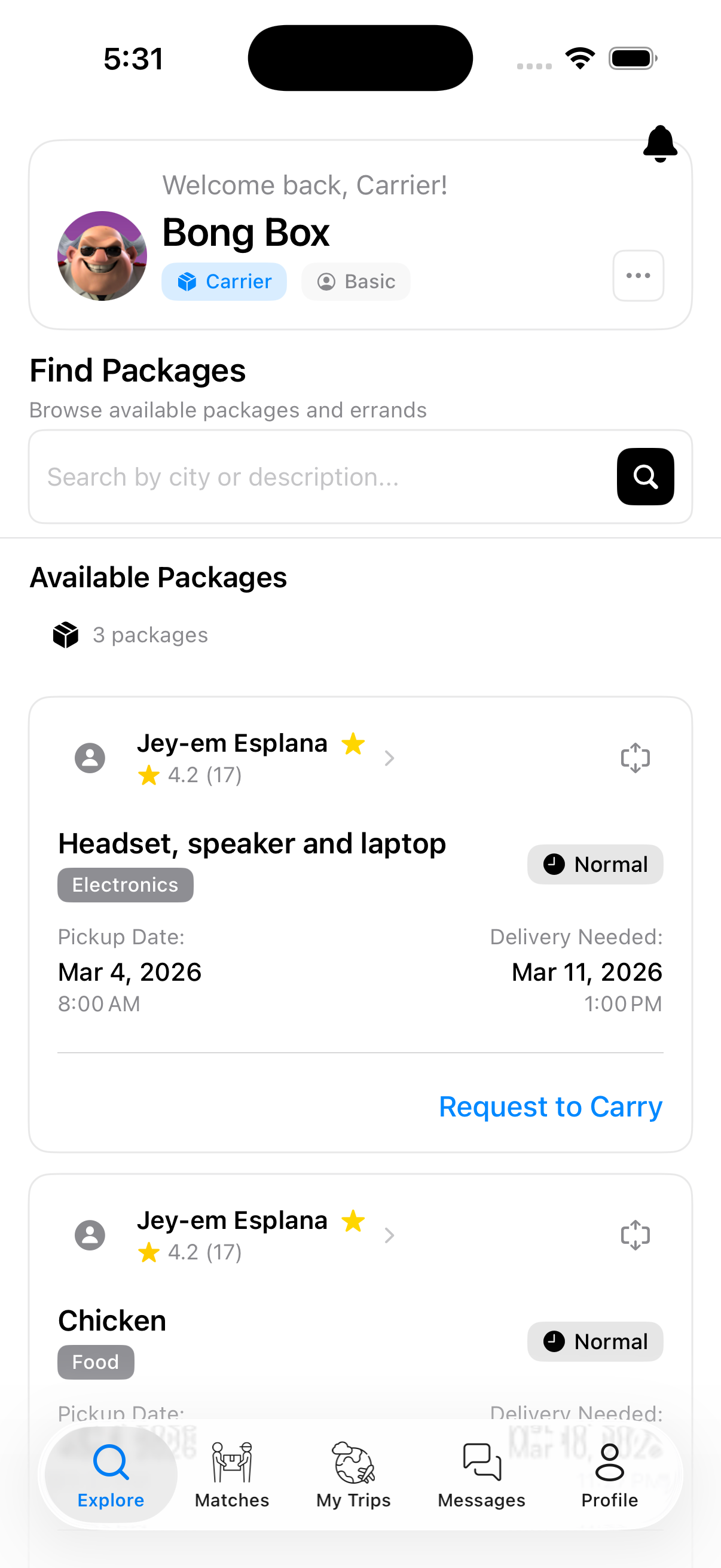 Pasabayan Carrier App - Find packages and earn money
